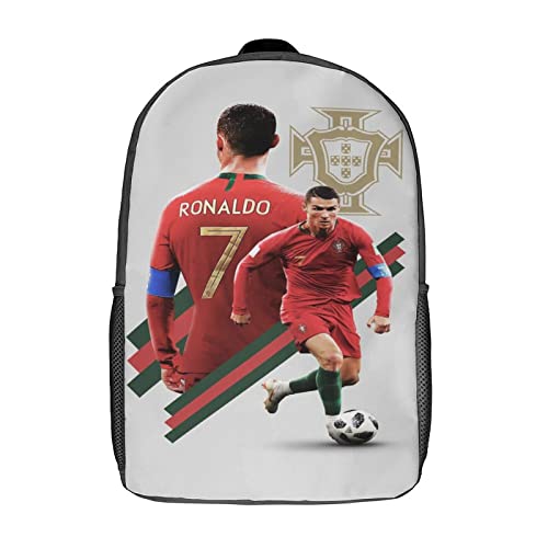 Ronaldo Rucksäcke Kinderschulrucksack Schultasche 3D-gedruckte Fußballspieler Schultasche Für Jungen Grund- Und Mittelschüler 17zoll von GENBAK