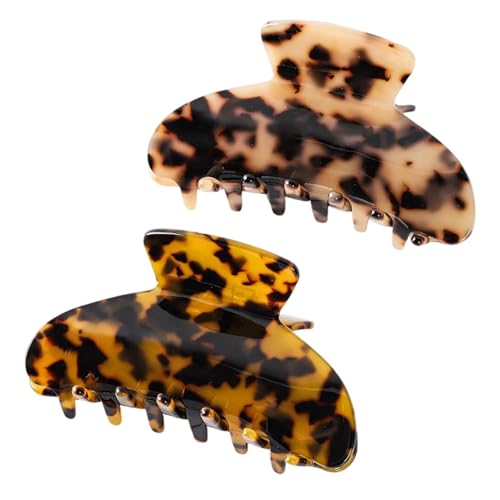 2 Stück Groß Haarklammer Damen Haarspangen Große Haarklammer Acetat Haarklauenclip Haargreifer Haarkrallen Für Dickes Dünnes Haar von GENERIC