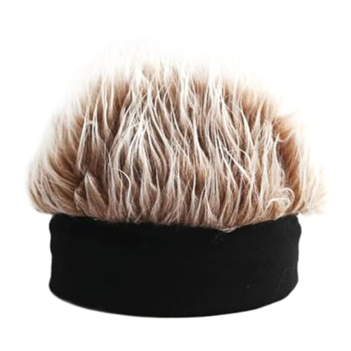 Befestigtes Huthaar | Modische gestrickte Spitzborsten aus Baumwolle | Realistischer Hip Hop-Perückenhut | Einzigartige Sonnenhut Party Perückenkappe für Cosplay, Usa von GENERIC