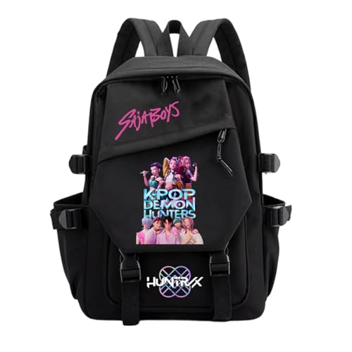 Kpop Demon Hunters Rucksack– Saja Boys Anime Druck Schultasche Für Schule & Freizeit, Wasserdichter Leichter Schulrucksack Mit Großem Stauraum Für Jungen, Mädchen & K-Pop Fans von GENERIC