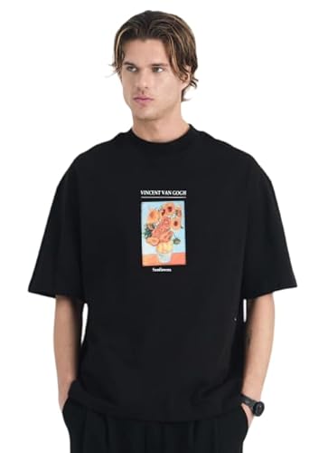 Saw Urbanity Oversize T-Shirt – Einzigartiges Design mit aufgenähtem Patch – inspiriert von „Sunflowers“ – Unisex Streetwear Shirt von GENERISCH