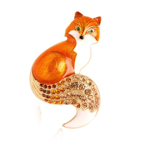 Fuchs-Brosche mit Strasssteinen, Tierabzeichen, Schmuck, Rucksack, Dekoration, modisches Accessoire für Jacken, Kleidung, Metall Fuchs-Brosche mit Strasssteinen, Tierabzeichen, Schmuck, Rucksack, Dekoration, modisches Accessoire für Jacken, Kleidung, Metall von GENGENER