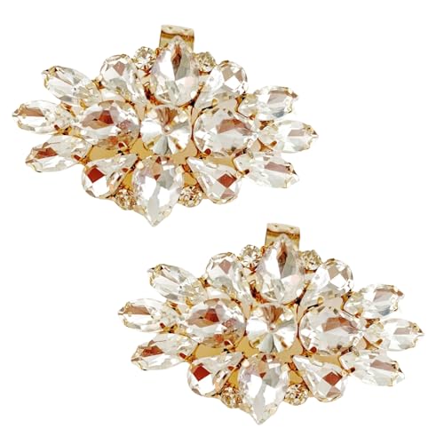 GENGENER 1 Paar abnehmbare Strass-Schuhclips für Damen, Hochzeit, Braut, Kristall, High Heels, Schuhdekorationen, Strass von GENGENER