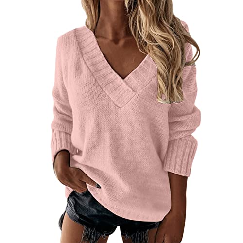 GENGX lila Rollkragenpullover Damen,Elegante Pullover,gestrickte Pullover Damen,feinstrick Pulli Damen,Sweatjacke Damen gelb,rosa Sweatjacke Damen,Pullover mit knöpfen Damen,brauner Pulli Damen von GENGX