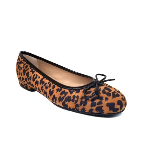 COLINCE - Komfortable Damenballerinas mit Charmanter Schleife - 1 cm Absatz - Modetrend: Elegant, Lässige Ballerinas - Animal-Print, Veloursleder, Leopard und Lackleder, Schwarz Schwarz 38 EU von GENNIA