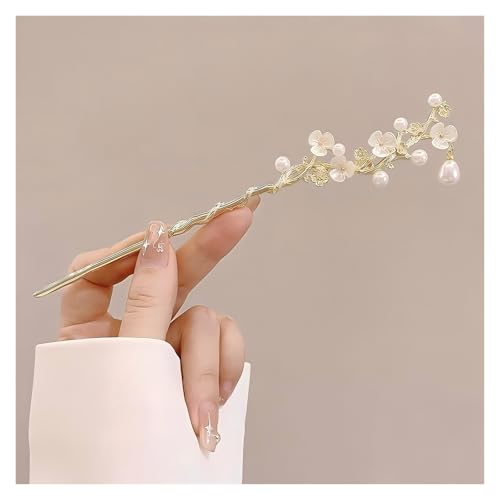 2 STÜCKE Elegante Chinesischen Stil Haar Clip Quaste Haar Stick Traditionelle Blumen Design Frisur Zubehör Frauen Schmuck Haarnadel Haarnadel (Stil F) von GENODA