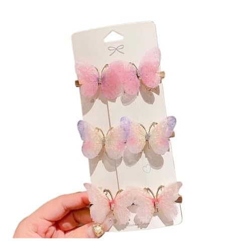 24-6pcs Bunte Schmetterling Haarspangen Mädchen Haarspangen Haarspangen Frauen Süße Haarschmuck Regenbogen Kopfbedeckung Mode Haar-Accessoires (B,18Stk.) von GENODA