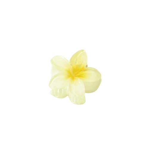 3 STÜCKE 4cm Candy Farbe Kleine Blume Haar Klaue Farbverlauf Farbe Acryl Material Haar Clip Rutschfeste Haifish Pferdeschwanz Haarnadel Für Mädchen (Hellgelb) von GENODA