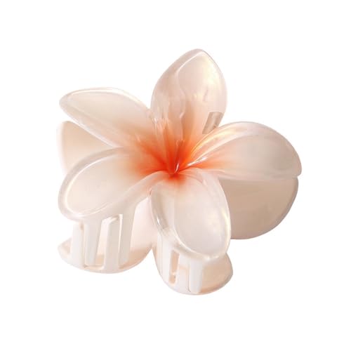 4PCS 8cm Große Größe Perlmutt Süße Farbverlauf Acryl Plumeria Blume Haarnadel Haarnadel Haar Zubehör Für Frauen (Rot) von GENODA