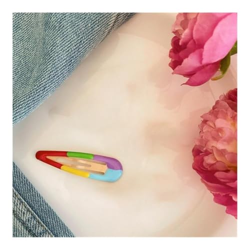 5 Stück/Set gebrochenes Haar für Mädchen, Pony, Seitenklammern, die das Haar nicht beschädigen, süße Blumen-Haarspangen (Wassertropfen 6 cm, 2 Set) von GENODA