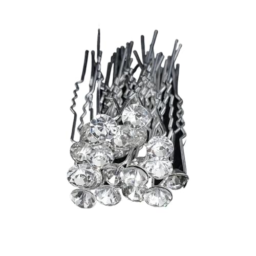 Elegante Haarnadel mit Perlen und Kristallen, U-förmig, Metall, Haarkamm, Gabeln für Damen, Frisuren-Clips, Schmuckzubehör, 20 Stück (20 Stück Pins4) von GENODA