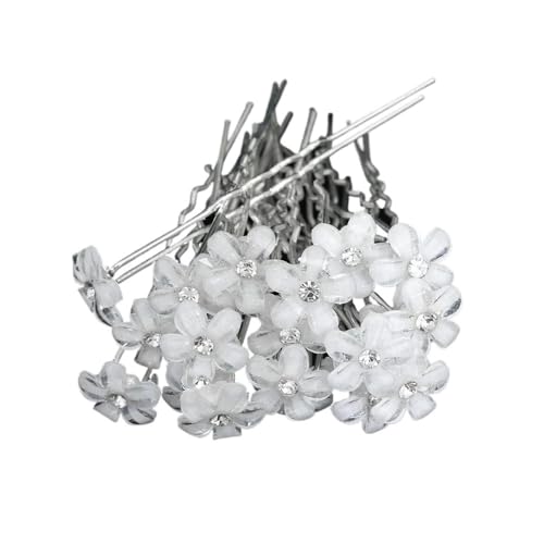Elegante Perle Kristall Haarspange Hochzeit Hochzeit U-Form Metall Haarkamm Gabeln für Frauen Haarspangen Schmuck Accessoires 20 Stück (20 Stück Ohrstecker 10) von GENODA