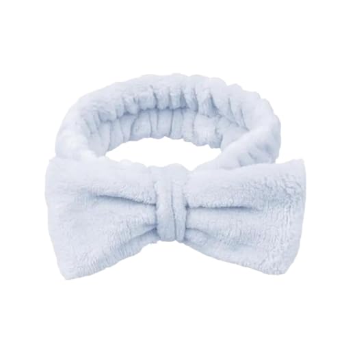 Frauen Solide Schleife Stirnbänder Korallen-Fleece Make-up Spa Waschen Gesicht Turban Kopf Wrap Mädchen Haar Handtuch Zubehör Stirnband Haarbänder (G) von GENODA