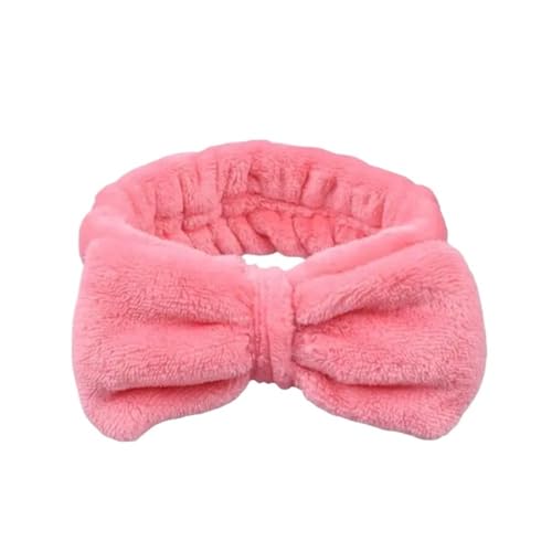 Frauen Solide Schleife Stirnbänder Korallen-Fleece Make-up Spa Waschen Gesicht Turban Kopf Wrap Mädchen Haar Handtuch Zubehör Stirnband Haarbänder (H) von GENODA