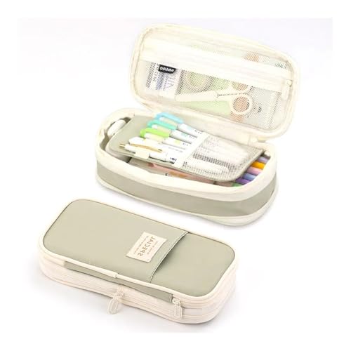 GENODA Federmäppchen mit großem Fassungsvermögen, für Schüler, für Mädchen, Jungen, Büro, Schreibwaren, Organizer, Schulbedarf, lichtgrün, Einheitsgröße GENODA Federmäppchen mit großem Fassungsvermögen, für Schüler, für Mädchen, Jungen, Büro, Schreibwaren, Organizer, Schulbedarf, lichtgrün, Einheitsgröße von GENODA