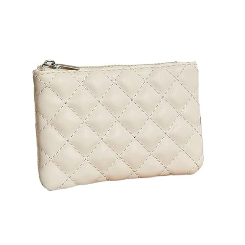 GENODA Kleine Geldbörse für Damen, PU-Leder, Reißverschluss, kariert, Geldbörse, Visitenkartenhalter, Mini-Münztasche, weiß, Einheitsgröße GENODA Kleine Geldbörse für Damen, PU-Leder, Reißverschluss, kariert, Geldbörse, Visitenkartenhalter, Mini-Münztasche, weiß, Einheitsgröße von GENODA