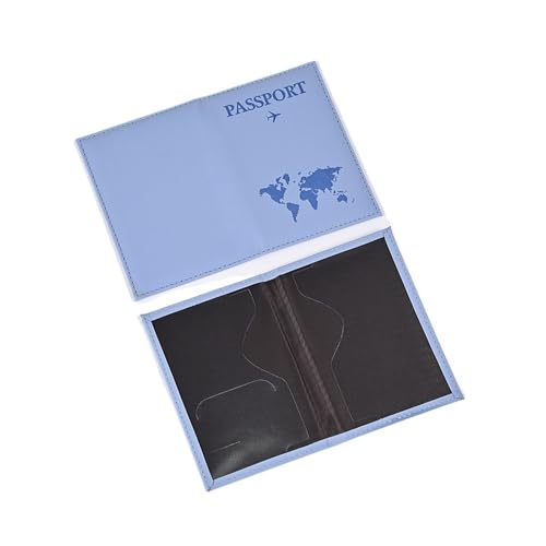 GENODA Reisepasshülle mit Kartendruck, für Damen und Herren, Reisepasshülle, Ausweishalter, Flugticketclip, Reisezubehör, Bbe, Einheitsgröße von GENODA