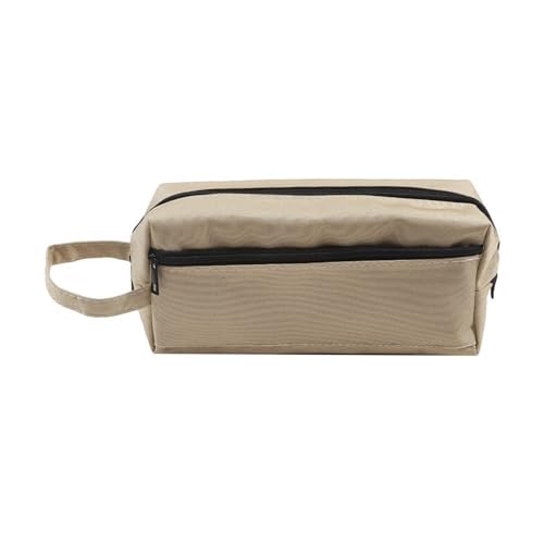 GENODA Stift-Aufbewahrungstasche, Federmäppchen, 2-lagig, großes Fassungsvermögen, Kosmetik, Lernbedarf, einfache Schreibwarenboxen für Schüler, Beige B, Einheitsgröße von GENODA