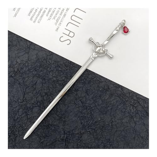 Metall-Schwert-Haarnadel für Damen, modisch, chinesisch, einfache und kreative Pfanne, Haarnadel, Schmuck, Temperament, Kopfbedeckung, Zubehör (WTS00002-17) von GENODA