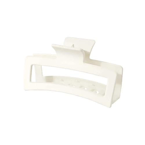 Mode 13 cm Übergröße Einfarbig Quadrat Matte Haar Hai Clip Kopfschmuck Haarschmuck Geeignet für Frauen Mädchen dickes Haar (Weiß) von GENODA