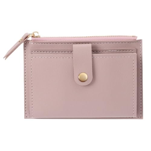 Modische kleine Geldbörse für Damen, einfarbig, PU-Leder, Mini-Münzgeldbörse, Kreditkartenhalter, Taschen, Reißverschluss, Münzbörse (A-Lila), A-purple, Einheitsgröße von GENODA