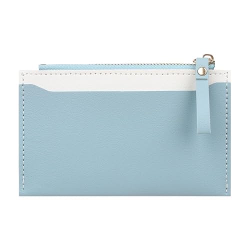 Modische kleine Geldbörse für Damen, einfarbig, PU-Leder, Mini-Münzgeldbörse, Kreditkartenhalter, Taschen, Reißverschluss, Münzbörse (C-Blue), C-Blau, Einheitsgröße von GENODA