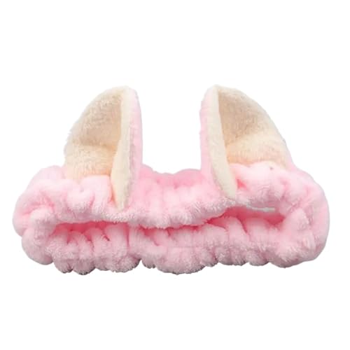 Niedliche Katzenohren-Haarbänder für Damen und Mädchen, Spa-Haarbänder, Korallen-Fleece, Make-up-Stirnband, Gesichtswäsche, Kopfwickel, Hautpflege, Haar-Accessoires (pfirsich) von GENODA