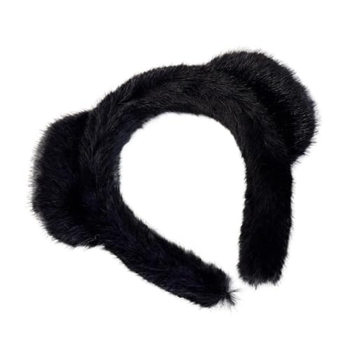 Niedlicher Leoparden-Print Haarreif, Kunstnerz, Haar-Accessoires, Katzenohren, flauschiges Haarband für das Gesicht, Cosplay, Schwarz Niedlicher Leoparden-Print Haarreif, Kunstnerz, Haar-Accessoires, Katzenohren, flauschiges Haarband für das Gesicht, Cosplay, Schwarz von GENODA