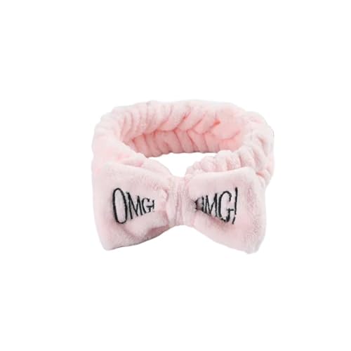 OMG Haarbänder mit Buchstabenschleife, vielseitig einsetzbar, für Mädchen und Damen, weiche Turbane, elastische Haarbänder, Korallen-Fleece, Make-up-Assistent, Kopfbedeckung (13) von GENODA