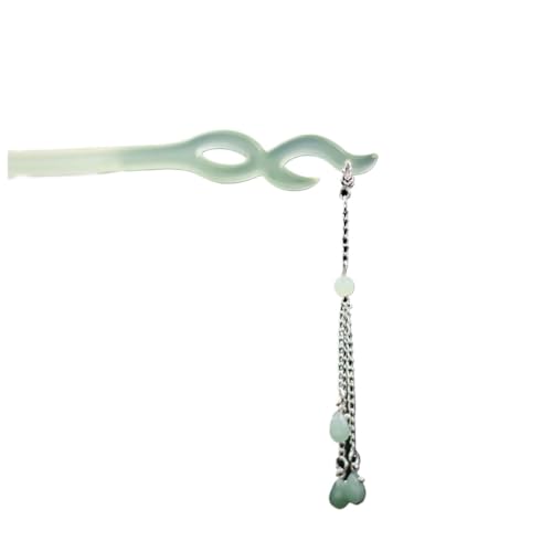 Vintage chinesischen Stil Holz Haarböckchen für Frauen Mädchen Mond Fransen Haarspange Hanfu Kopfbedeckung Schmuck Haarschmuck (6 Stil) von GENODA