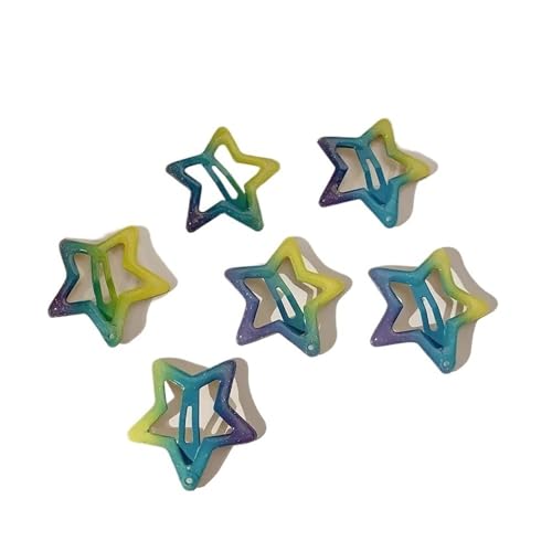 Y2K Haarspangen mit bunten Sternen, 3/10/12 Stück, für Damen, niedlicher Stern, Haarnadel, Seitliche Haarspangen, Haarschmuck, Kinder-Kopfbedeckung, Haarschmuck (grün) von GENODA