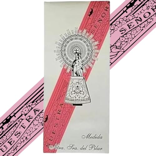 GENPURI Band mit Jungfrau der gesegneten Säule – Originalgröße 36,5 cm – Seidenarmband 40 cm – verfügbare Farben – Symbol des Glaubens, der Hingabe und der spanischen Tradition – Unisex (Rosa) von GENPURI