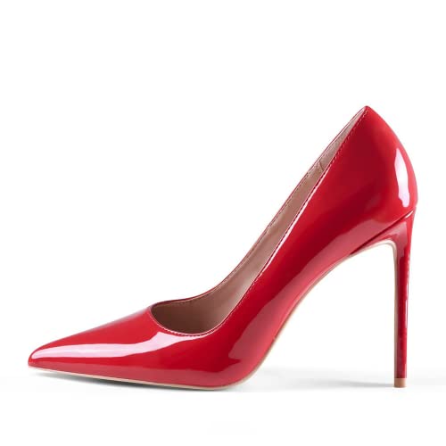 GENSHUO Damen Stiletto High Heels 10CM Sexy Spitze Stiletto Pumps Lackleder Geschlossene Zehe Party Abschlussball Hochzeit Absatzschuhe Stiletto Heels Rot 40.5 EU GENSHUO Damen Stiletto High Heels 10CM Sexy Spitze Stiletto Pumps Lackleder Geschlossene Zehe Party Abschlussball Hochzeit Absatzschuhe Stiletto Heels Rot 40.5 EU von GENSHUO