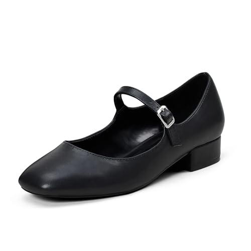 GENSHUO Mary Jane Damenschuhe, Flache Pumps mit Quadratischer Zehenpartie, Bequem und Schlicht, mit Gepolsterter Innensohle, Schwarz, 40 EU GENSHUO Mary Jane Damenschuhe, Flache Pumps mit Quadratischer Zehenpartie, Bequem und Schlicht, mit Gepolsterter Innensohle, Schwarz, 40 EU von GENSHUO