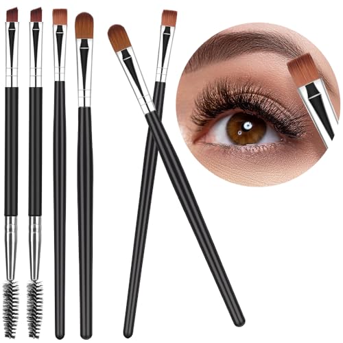 Angled Eye Brow Brush Set - 6PCS Augenbrauenpinsel Eyeliner Make-up Pinsel Lidschatten Pinsel Doppelseitiger Make-up Pinsel Augenbrauen Wimpernkamm Kleiner Shader für Frauen von GENSMILE