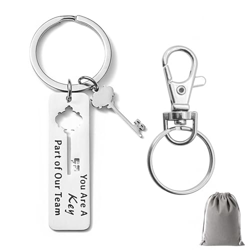 Gravierte Schlüsselanhänger als Dankesgeschenk für Teammitglieder Abschiedsgeschenke für Kollegen, Anerkennungsgeschenke für Mitarbeiterinnen und Mitarbeiter, Du bist ein wichtiger Teil unseres Teams von GENSMILE
