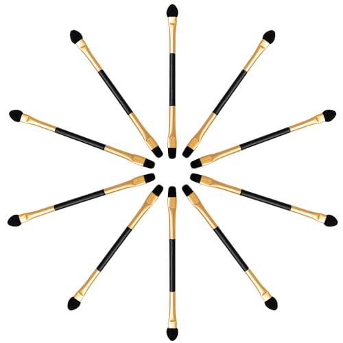 Make-up Pinsel Lidschattenpuder Pinsel 10 Stück Doppelseitige Lidschattenpinsel Sets Concealer-Pinsel Lidschatten-Applikator, Lippenpinsel Augen Make-Up Schwamm Kosmetik-Trockenpinsel Eyeliner-Pinsel von GENSMILE