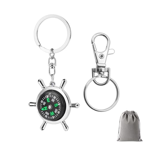 Personalisierbarer Schlüsselanhänger mit Ruder & Kompass - Einzigartiges Geschenk für Männer, Frauen & Teenager - Stylisches Keychain für Autoschlüssel, Rucksack oder Tasche von GENSMILE