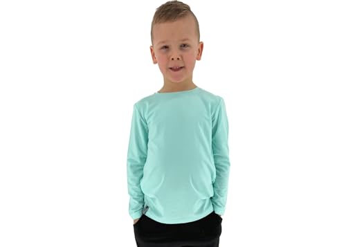 GENTLE Kinder Langarmshirt | Jungen & Mädchen Langarmshirt | Viskose Langarmshirt, Longsleeve ShirtKinder Größen türkis 128 von GENTLE