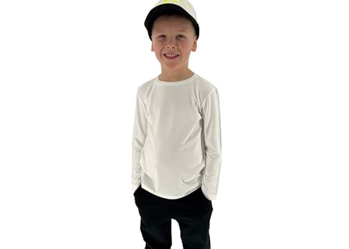 GENTLE Kinder Langarmshirt | Jungen & Mädchen Langarmshirt | Viskose Langarmshirt, Longsleeve ShirtKinder Größen weiß 128 von GENTLE