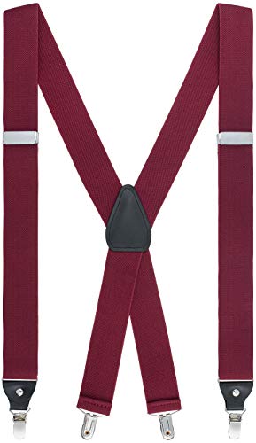 GENTS ONLY Herren Hosenträger X-Form 01745 (Einheitsgröße, 04 Dunkelrot) von GENTS ONLY