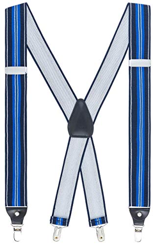 GENTS ONLY Herren Hosenträger X-Form 01745 (Einheitsgröße, 07 Blau-Gestreift) von GENTS ONLY