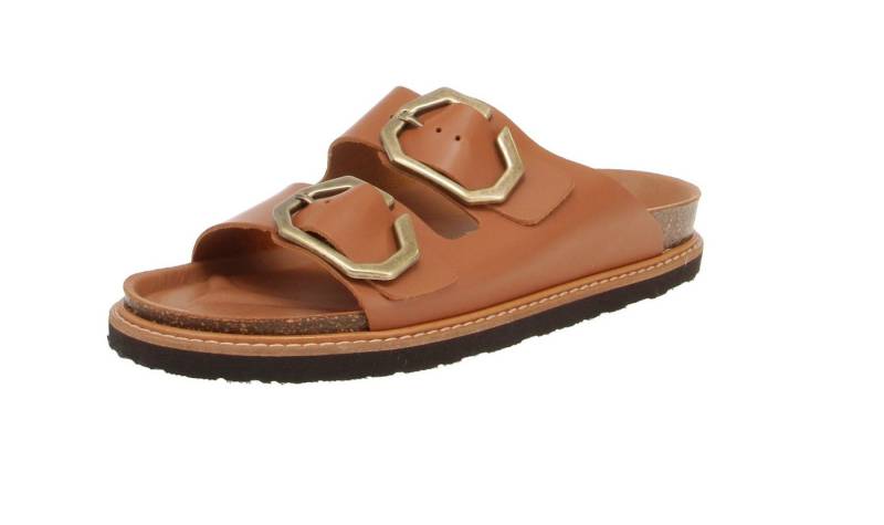 GENUINS Genuins G104864 Galia Leather - Damen Schuhe Pantoletten - Camel Sandale von GENUINS