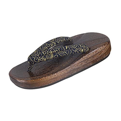 Flache Flip-Flop-Sandalen Geta Holzschuhe Japanische traditionelle Schuhe Outdoor-Sandalen für Erwachsene Herren Hausschuhe Plateauschuhe Kimono-Schuhe für Strandreisen (Color : G, Size : 42/43 EU) von GENYS
