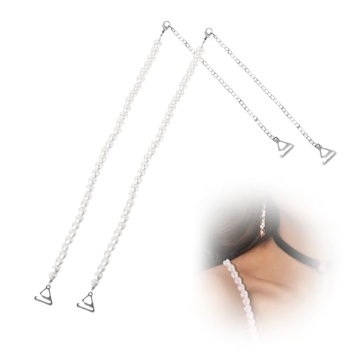 1 Paar Perle BH Träger Durchsichtige Transparent Abnehmbare Bra Strapse mit Abnehmbaren Durchsichtigen Trägern für Glitzer Kleid Glitzer Kleider Strapsen Spitzen BH Spitze Damen von GENZYRE