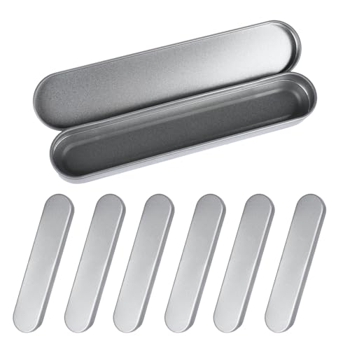 6 Stück Stiftebox Metall Stifte Organizer Aufbewahrung Box Kleine Metalldosen Schachtel Blechdose Metallbox mit Deckel Pinselbox Aufbewahrungsbox für Schreibwaren Gadget-Speicher Kleinteile Schmuck von GENZYRE