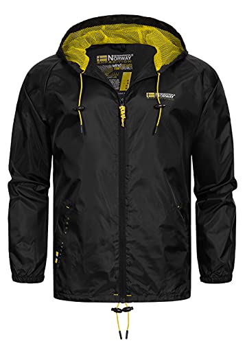 GEO NORWAY BOAT MEN - Herrenjacke - Windjacke - Outdoorjacke - Langärmelige Funktionsjacke für Herren - Übergangsjacke Camping-Jagd-Stoff Schwarz - L von GEO NORWAY