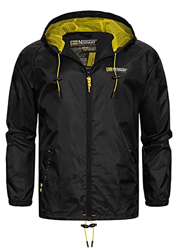 GEO NORWAY BOAT MEN - Herrenjacke - Windjacke - Outdoorjacke - Langärmelige Funktionsjacke für Herren - Übergangsjacke Camping-Jagd-Stoff Schwarz - S von Geographical Norway