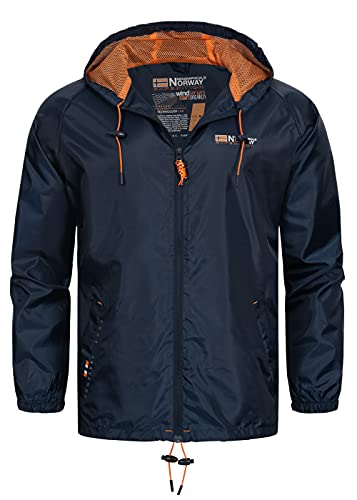 GEO NORWAY BOAT MEN - Herrenjacke - Windjacke - Outdoorjacke - Langärmelige Funktionsjacke für Herren - Übergangsjacke Camping-Jagd-Stoff Marine - L von GEO NORWAY