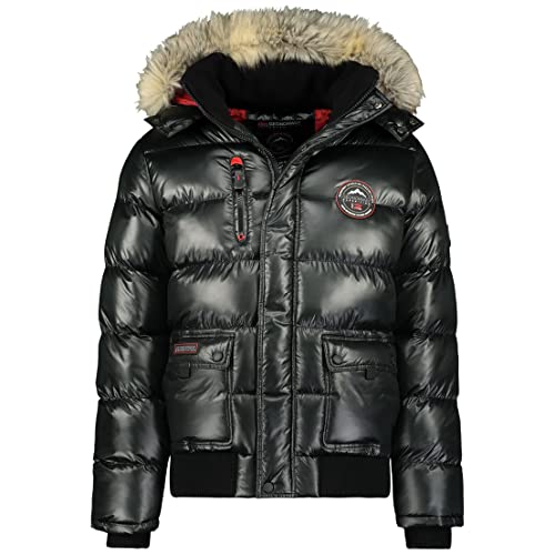 GEO NORWAY Bugs Men - Herren Daunenjacke Matelassée Jacke Mantel Warm Futter Winter Herren - Winddichte Jacke Lange Ärmel (Schwarz XXL) von GEO NORWAY
